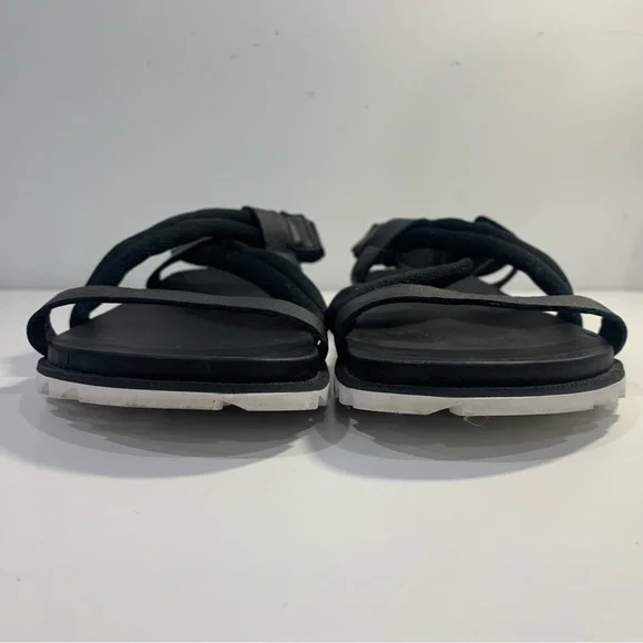 Sorel Women's Roaming Decon Sandals Black Flat Leather Fabric Criss Cross 8M - Picture 6 of 14